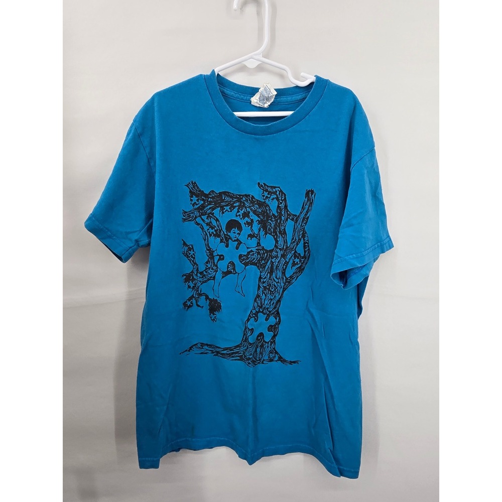 Delta Pro Weight Graphic T-Shirt Blue Tree Art Print Adult Small S Short Sleeve